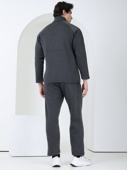 Men Anthra Black Full Zipper Winter Tracksuit