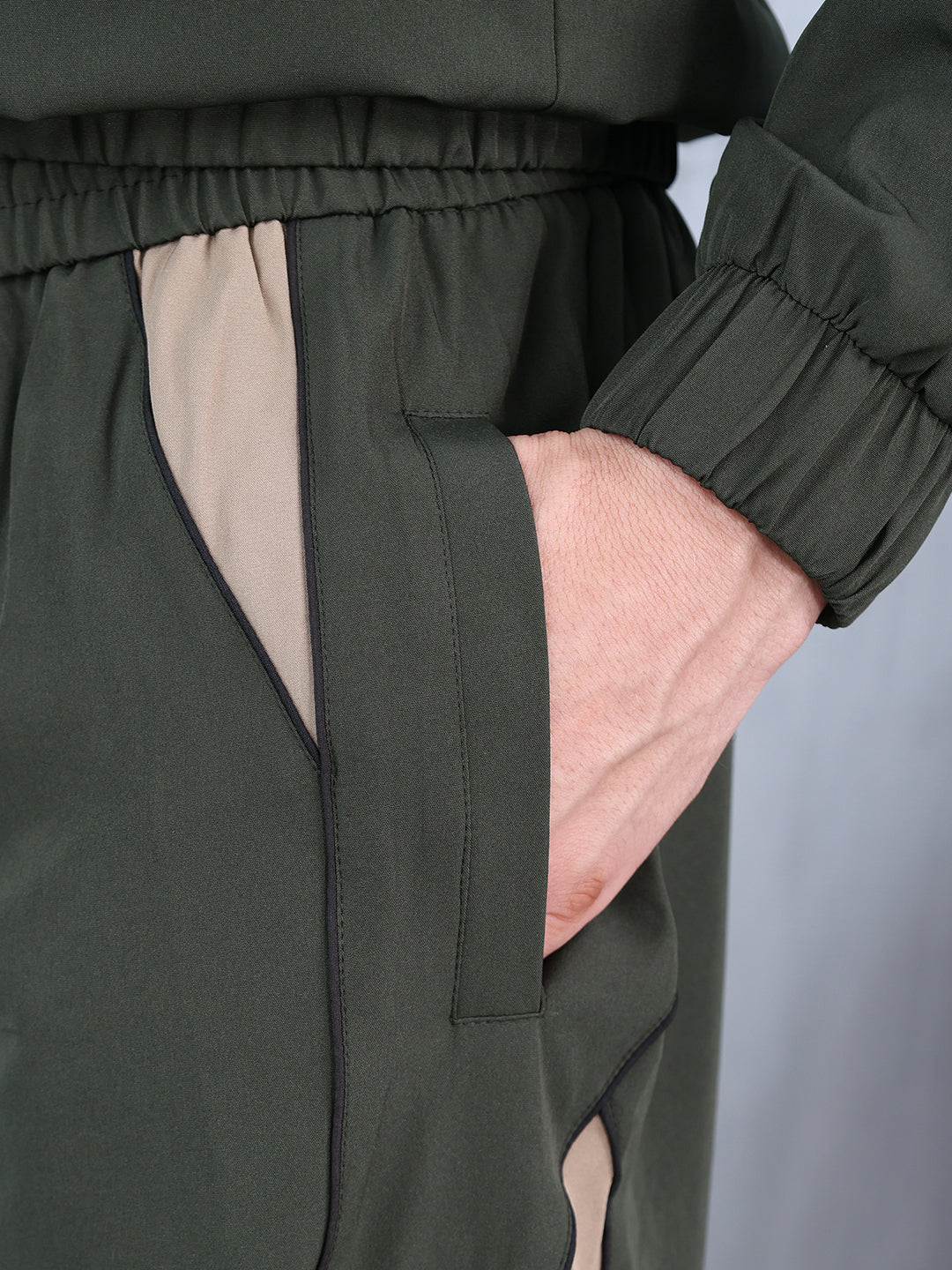 Men’s Olive Mouse Colorblock Track Suit