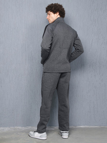 Men Anthra Black Full Zipper Winter Tracksuit