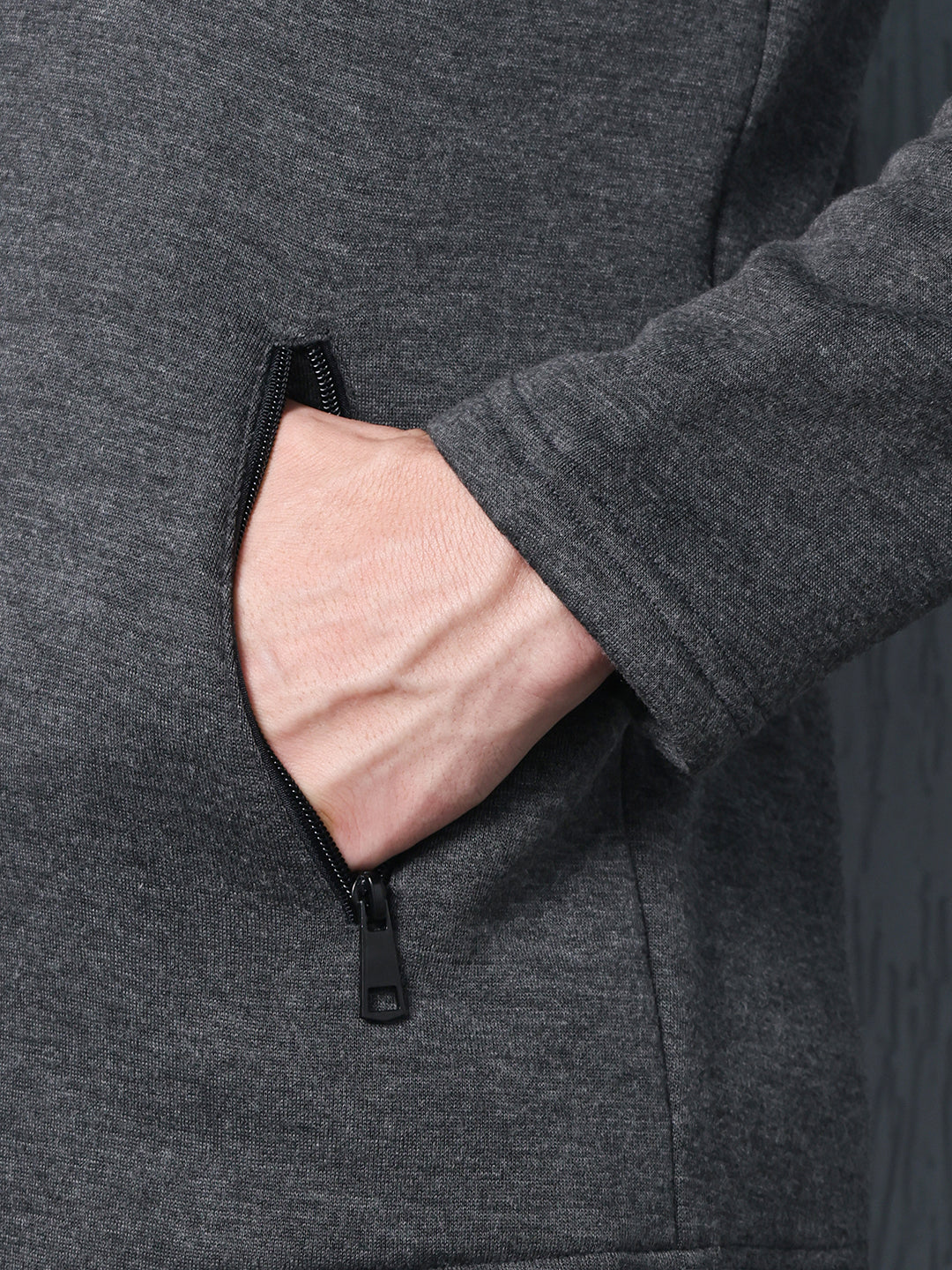Men Anthra Black Full Zipper Winter Tracksuit