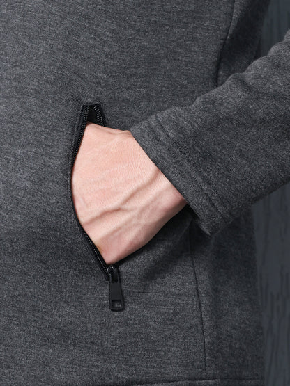 Men Anthra Black Full Zipper Winter Tracksuit