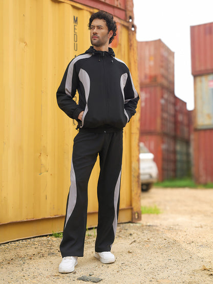 Men’s Black & Light Grey Colorblock Track Suit
