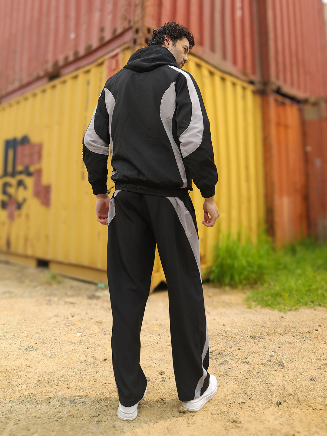 Men’s Black & Light Grey Colorblock Track Suit