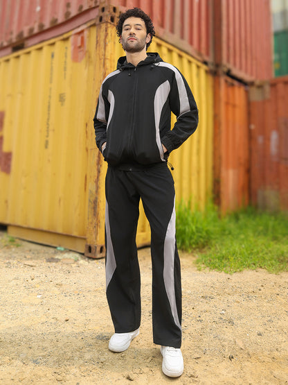Men’s Black & Light Grey Colorblock Track Suit