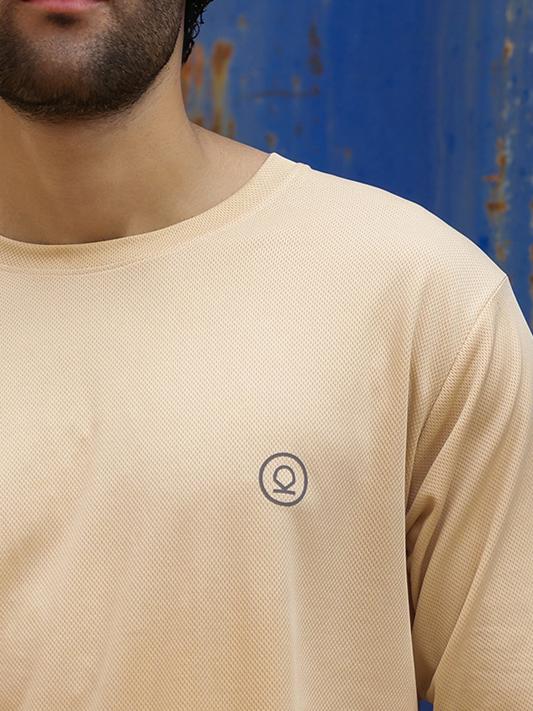 Men's Regular Dry Fit Full Sleeve Gym T-Shirt Beige