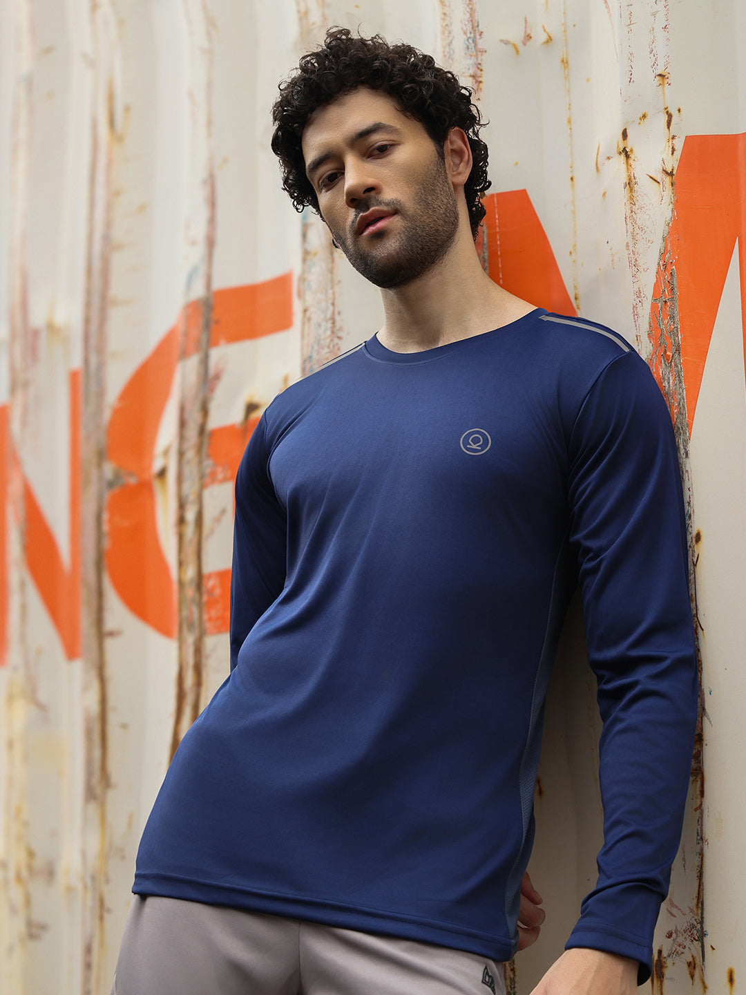 Men's Regular Dry Fit Gym Sports T-Shirt Navy Blue
