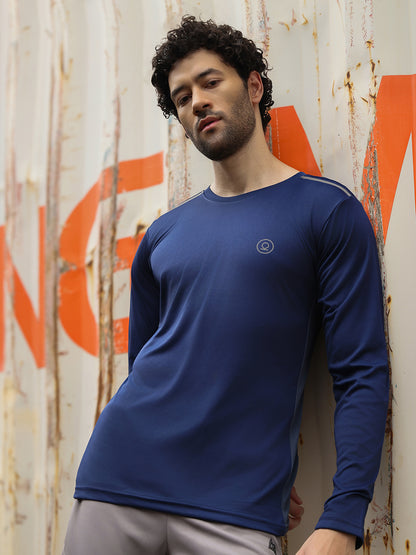 Men's Regular Dry Fit Gym Sports T-Shirt Navy Blue
