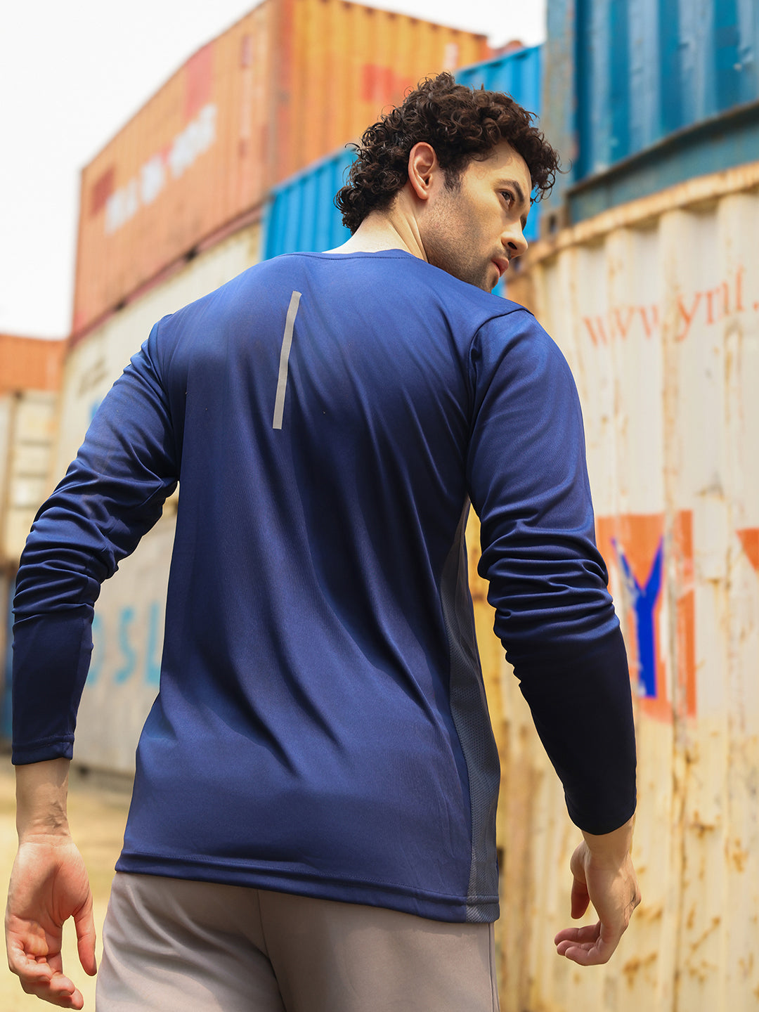 Men's Regular Dry Fit Gym Sports T-Shirt Navy Blue