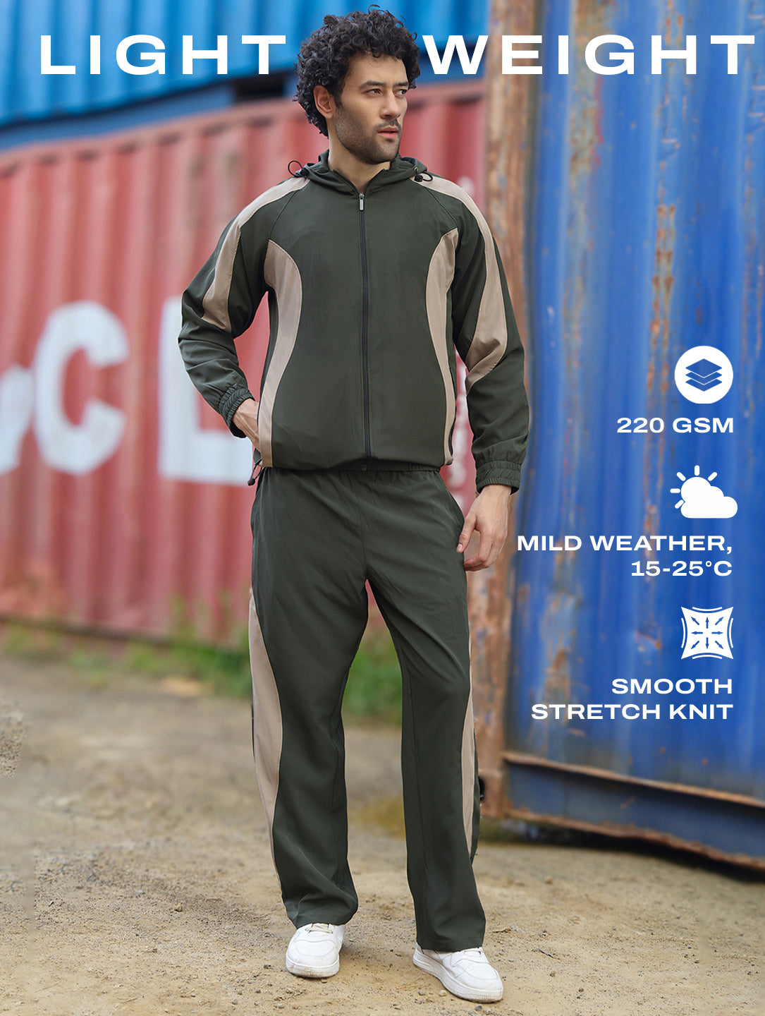 Olive & Mouse Light Active Colorblock Track Suit Men