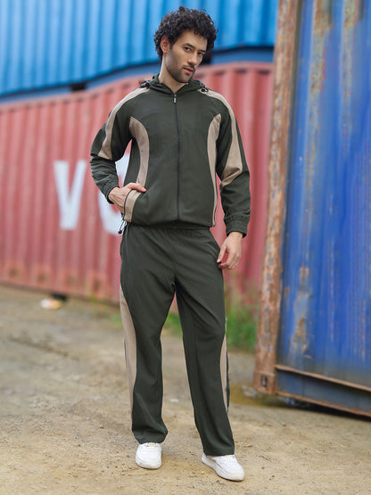 Men’s Olive & Mouse Colorblock Track Suit