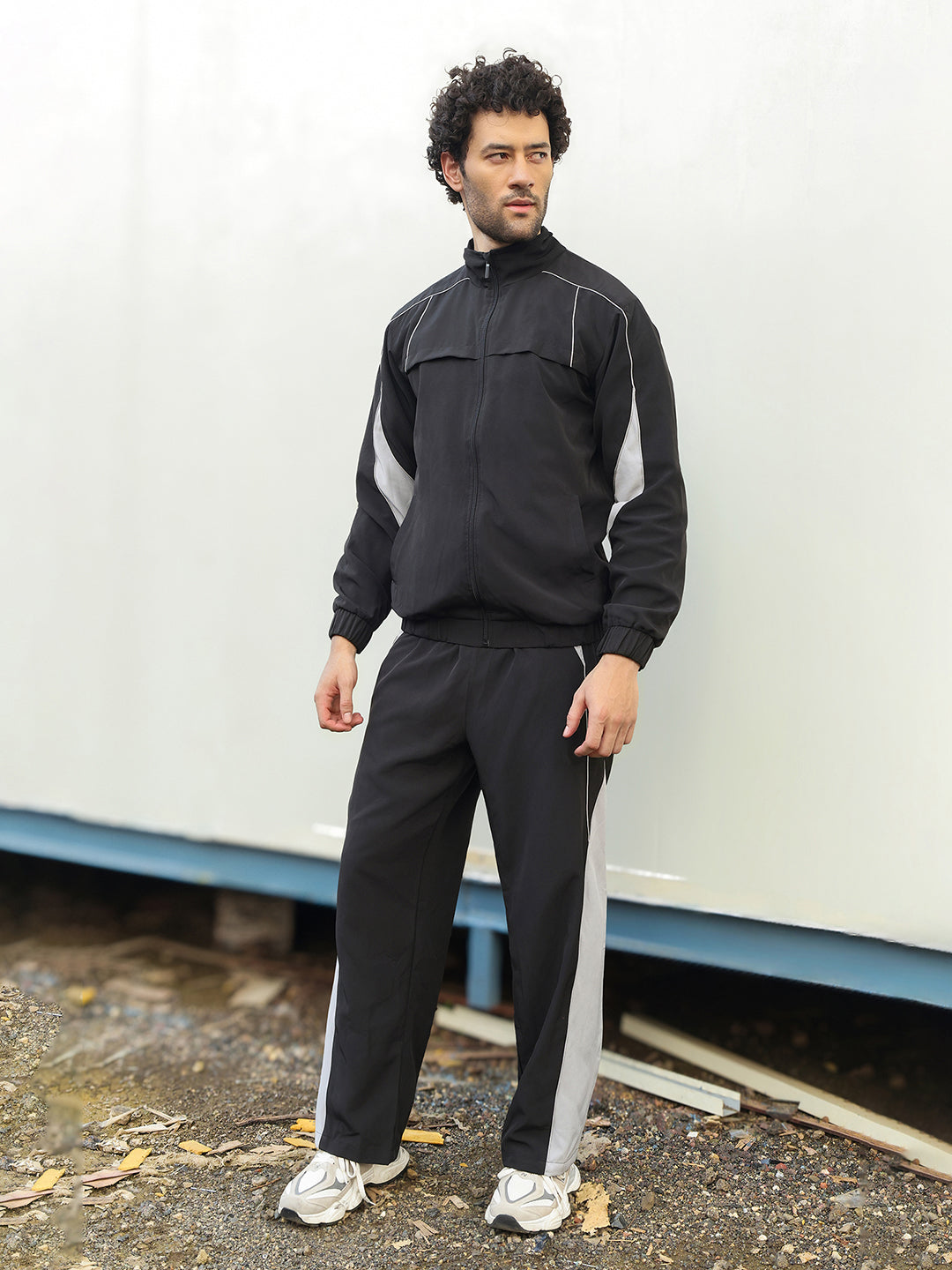 Men’s Black Grey Colorblock Track Suit