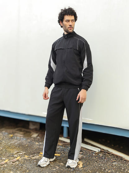 Men’s Black Grey Colorblock Track Suit