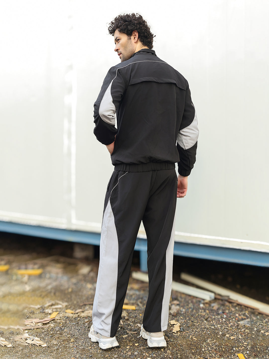 Men’s Black Grey Colorblock Track Suit