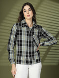 Women Winter Wear Check Shacket | CHKOKKO