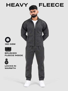 Anthra Black Heavy Fleece Winter Tracksuit Men