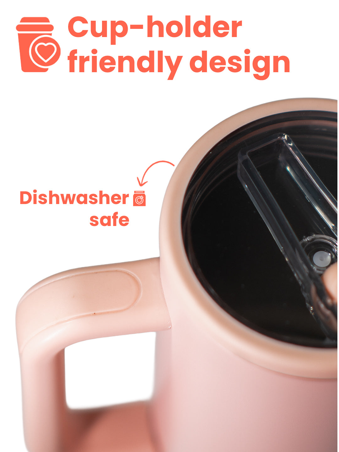 Chkokko Premium Insulated Tumbler - Peach 1200ml with Leak-Proof Lid