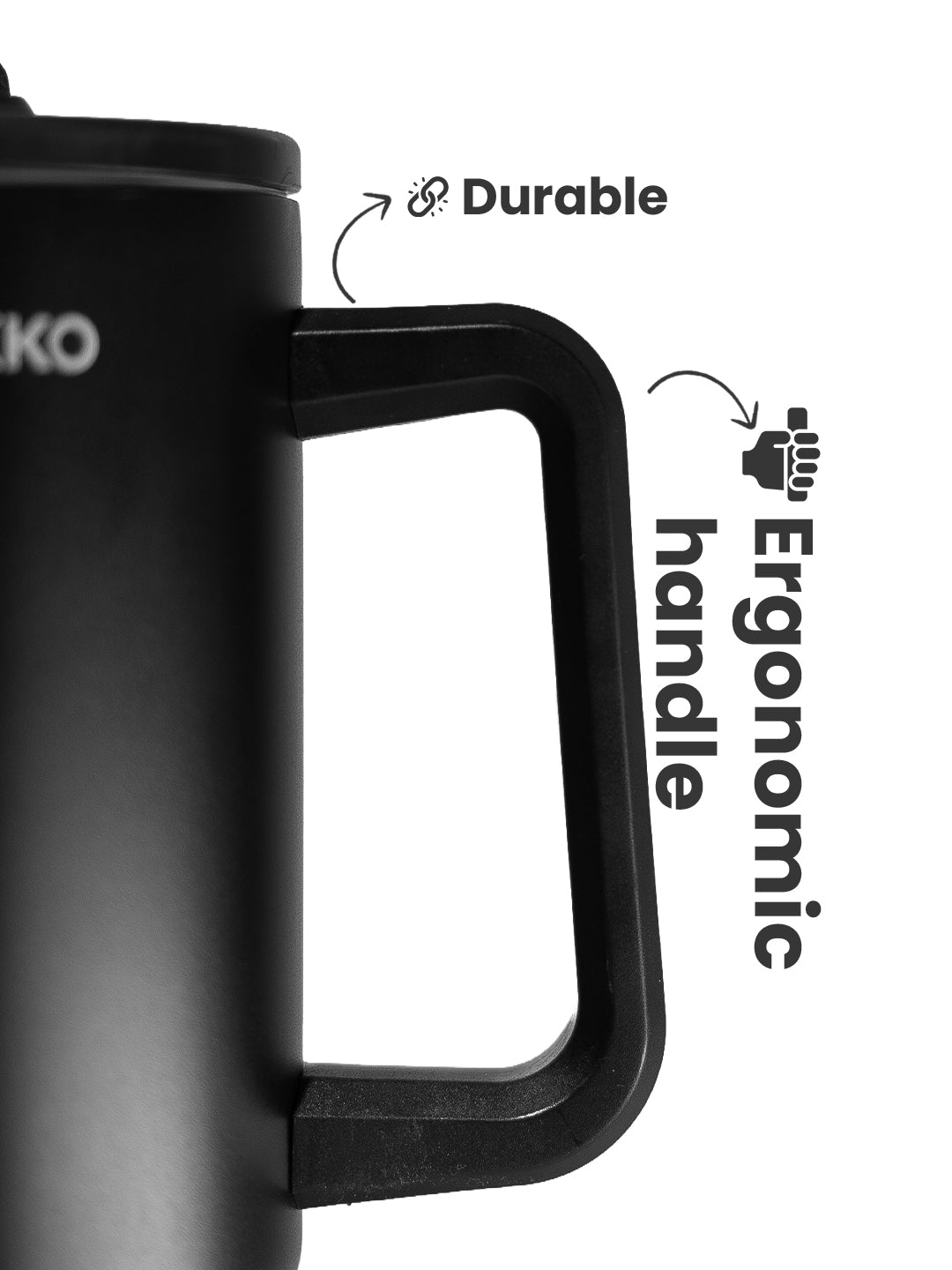 Chkokko Premium Insulated Tumbler - Black 1200ml with Leak-Proof Lid