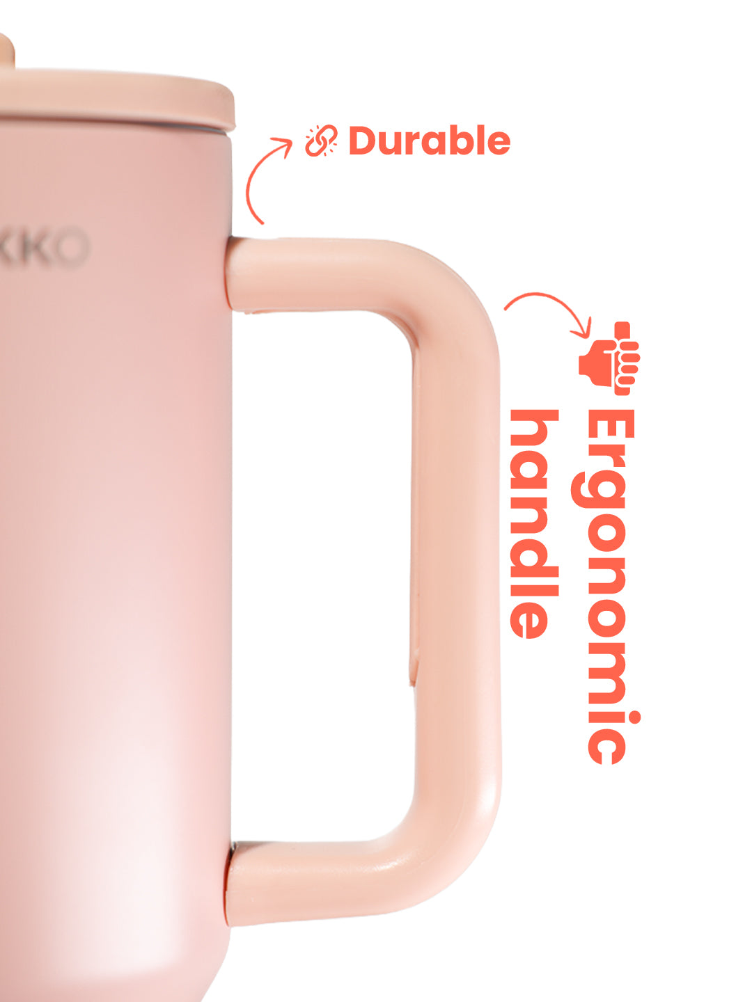 Chkokko Premium Insulated Tumbler - Peach 1200ml with Leak-Proof Lid