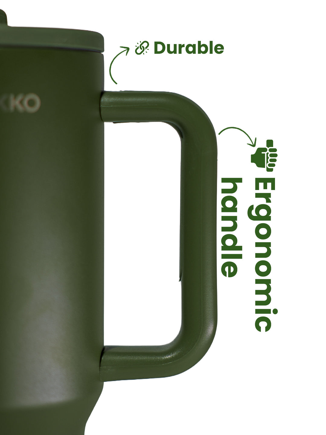 Chkokko Premium Insulated Tumbler - Olive 1200ml with Leak-Proof Lid