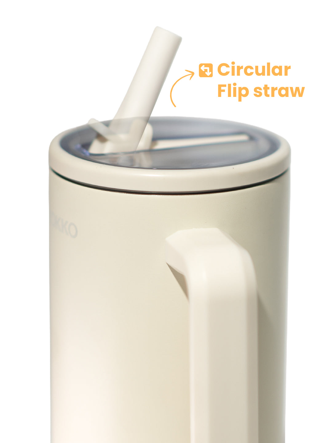 Chkokko Premium Insulated Tumbler - Cream 1200ml with Leak-Proof Lid