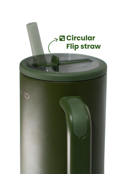 Chkokko Premium Insulated Tumbler - Olive 1200ml with Leak-Proof Lid