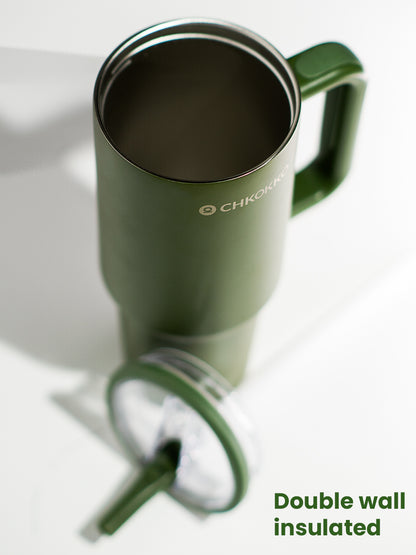 Chkokko Premium Insulated Tumbler - Olive 1200ml with Leak-Proof Lid