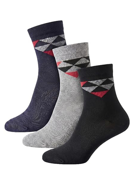 CHKOKKO Unisex Cotton Crew Socks Combo Pack of 3