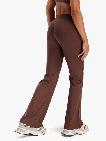 Women’s Crossover Flared Pants Brown
