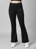 Women's High Waist Solid Flared Pants Black