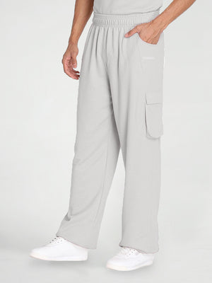 Men Light Grey Relaxed Fit Baggy Trackpants | CHKOKKO