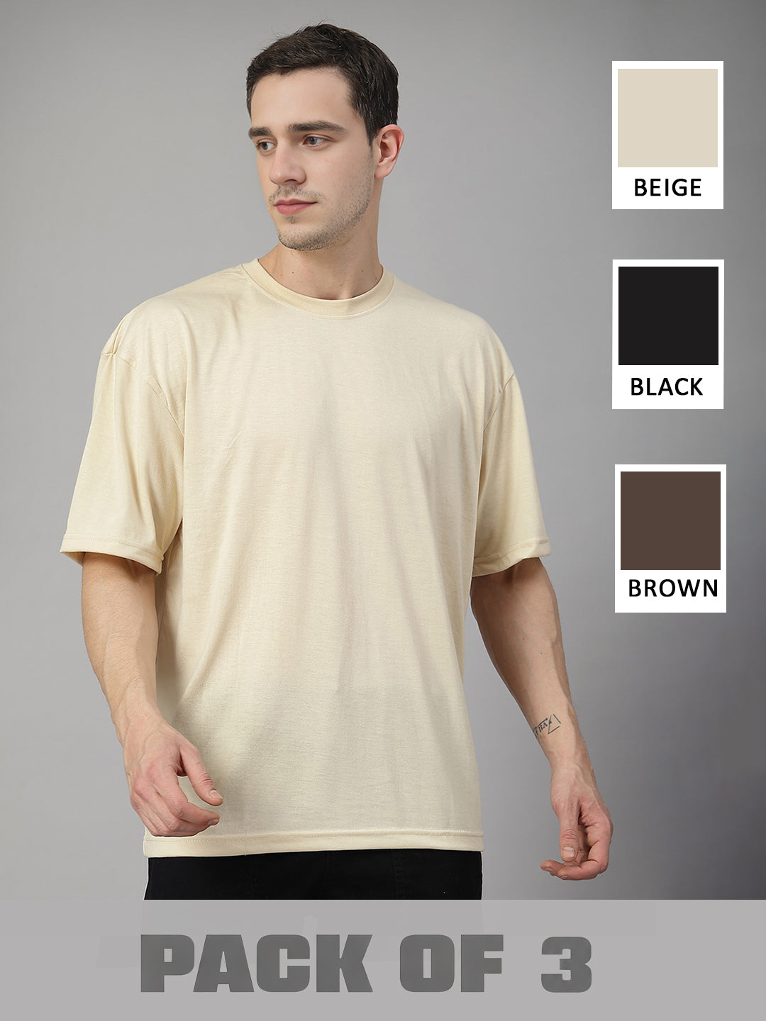 Men's Oversized T-shirts Pack of 3