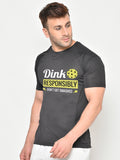 Men Printed Regular Gym Sports T-Shirt Black