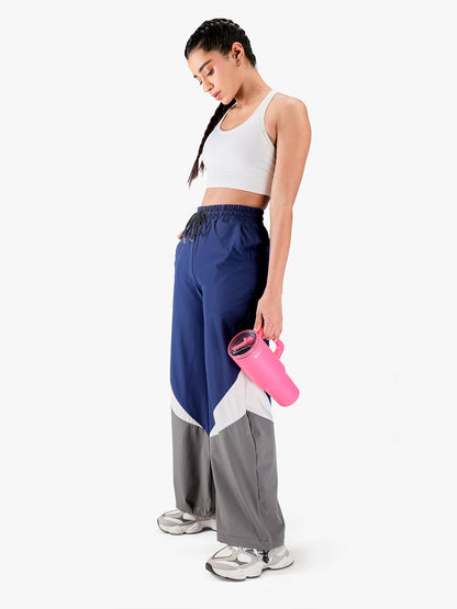 Women Stylish Colorblock Relaxed Fit Sports Track Pants