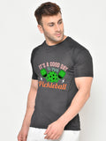 Men Printed Regular Gym Sports T-Shirt Black