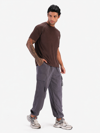 Men's Half Sleeves Quick Dry Sports T-shirt Brown