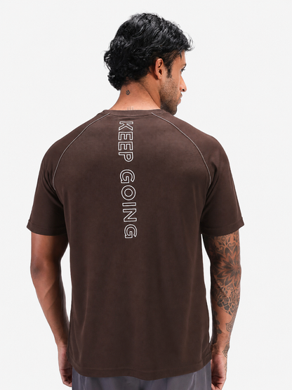 Men's Half Sleeves Quick Dry Sports T-shirt Brown