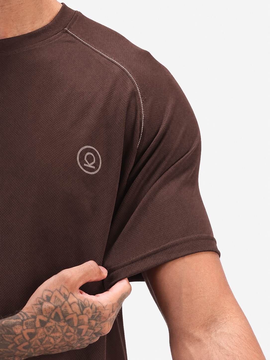 Men's Half Sleeves Quick Dry Sports T-shirt Brown