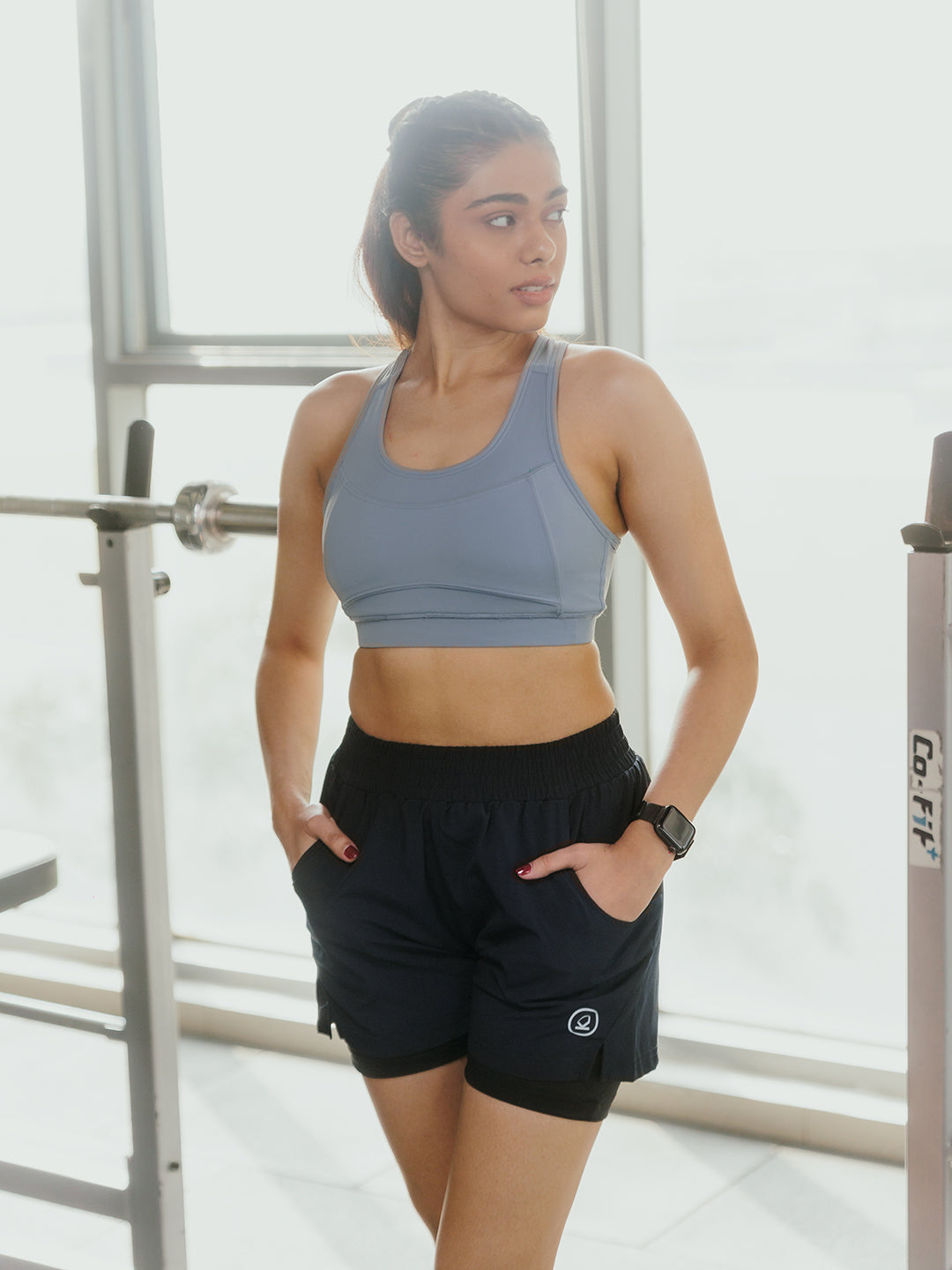 Women's Double Layered Sports Running Shorts | CHKOKKO