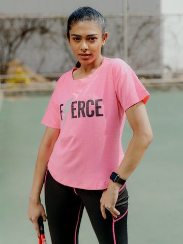 Women Round Neck Dry Fit Gym Sports T-Shirt
