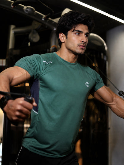 Men's Dry Fit Half Sleeve Gym T-Shirt Green