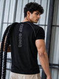 Men's Half Sleeves Quick Dry Sports T-shirt Black