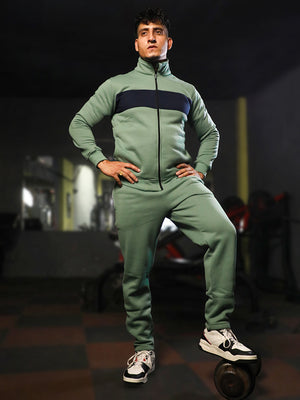 Men Pastel Green Winter Tracksuit | CHKOKKO