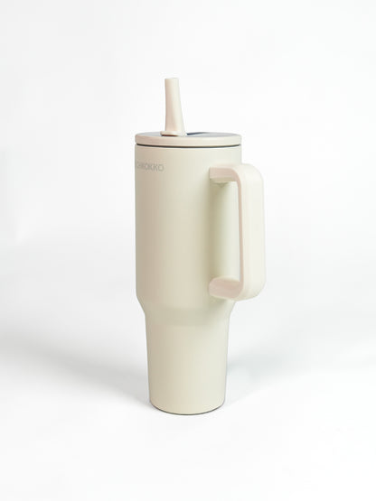 Chkokko Premium Insulated Tumbler - Cream 1200ml with Leak-Proof Lid