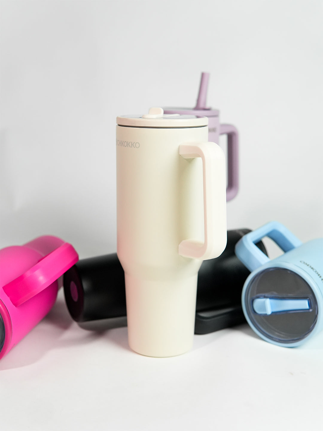 Chkokko Premium Insulated Tumbler - Cream 1200ml with Leak-Proof Lid