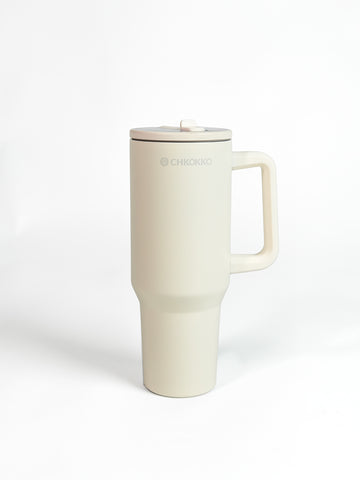 Chkokko Premium Insulated Tumbler - Cream 1200ml with Leak-Proof Lid
