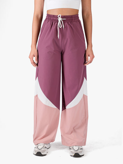 Women Stylish Colorblock Relaxed Fit Sports Track Pants