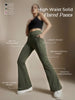 Women's High Waist Solid Flared Pants Olive