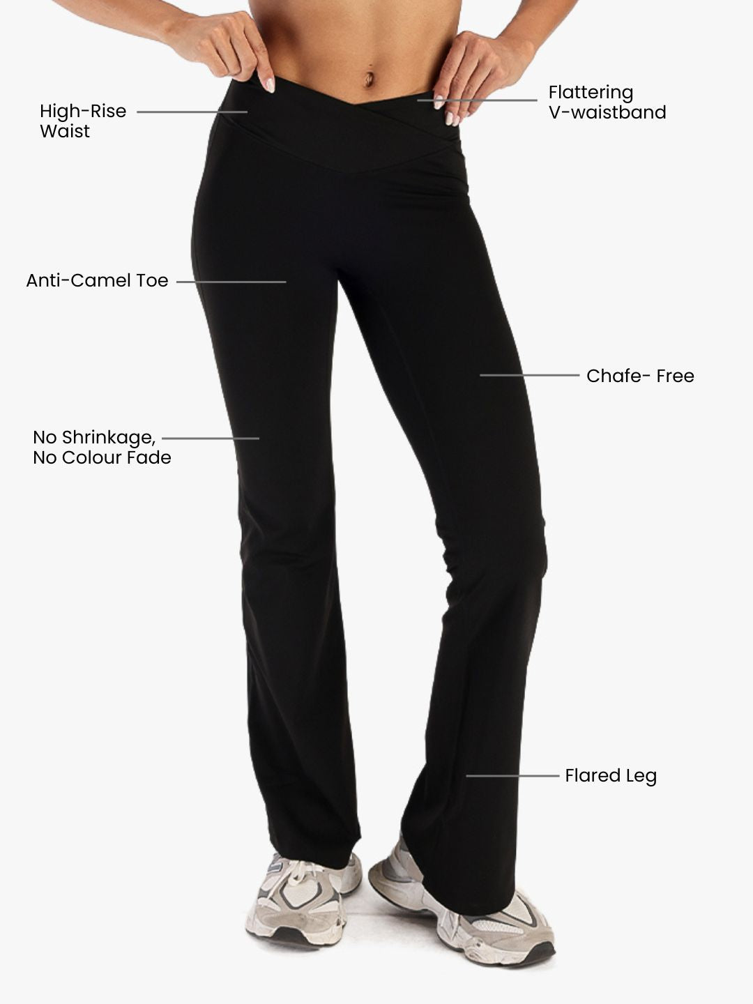 Women’s Crossover Flared Pants Black