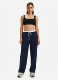 Women’s Navy Relaxed Fit Athleisure Track Pants