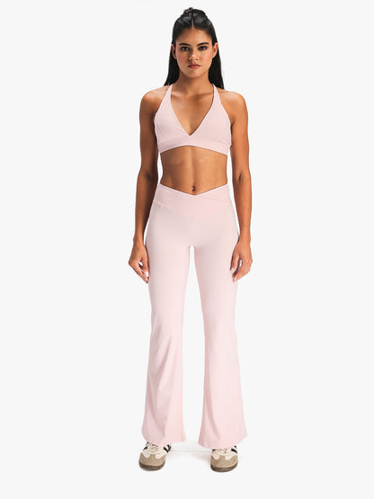Women’s Crossover Flared Pants Pink